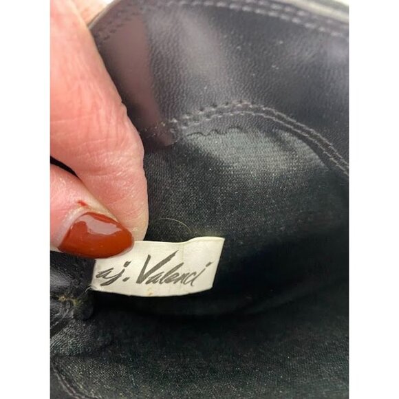 AJ Valenci Studded  80's Black Suede Cowboy Boots Women's 9M. - Picture 8 of 9